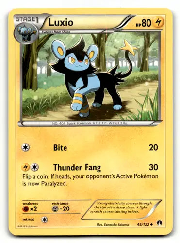 Pokemon Luxio Luxio XY BreakPoint card with original gloss NM high-quality collectible