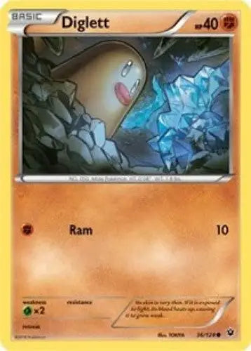 2016 Pokemon xy Fates Collide - Diglett 36/124 - Pokémon Card Single