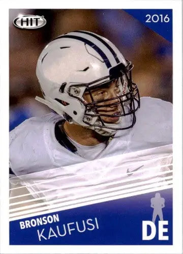 Football trading card featuring Bronson Kaufusi from Sage Hit with original gloss