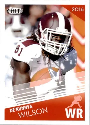 Original gloss football trading card featuring De’runnya Wilson from Sage Hit 2016
