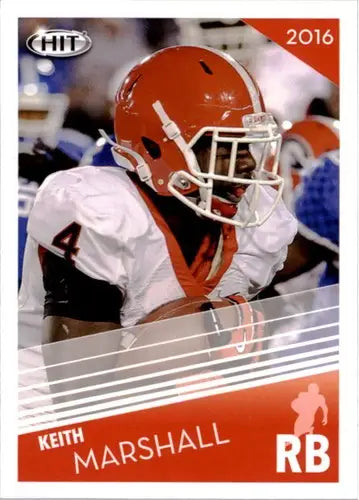 Sage Hit Keith Marshall football card with original gloss from 2016 SAGE Hit series