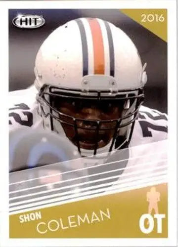 Football trading card featuring Shon Coleman from Sage Hit 2016 with original gloss