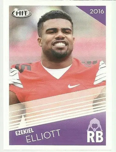 Ezekiel Elliott football card from 2016 SAGE Hit series with original gloss