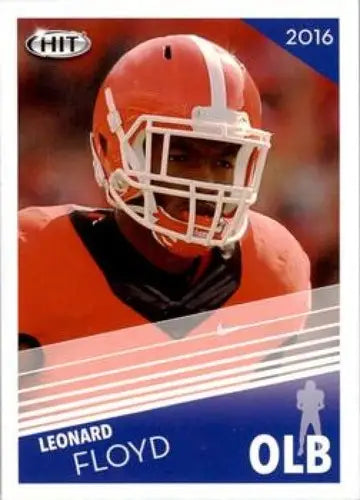 Football trading card of Leonard Floyd from 2016 SAGE Hit series with original gloss