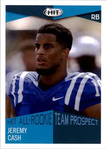 Original gloss Football trading card of Jeremy Cash from Sage Hit All-Rookie Team