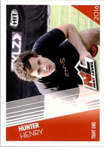 Original gloss Sage Hit Hunter Henry football card from 2016 Next Level TE collection