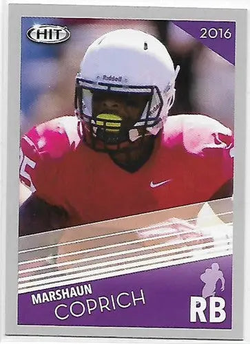 Original gloss Football trading card from Sage Hit Gray 2016 SAGE Hit Marshaun Coprich