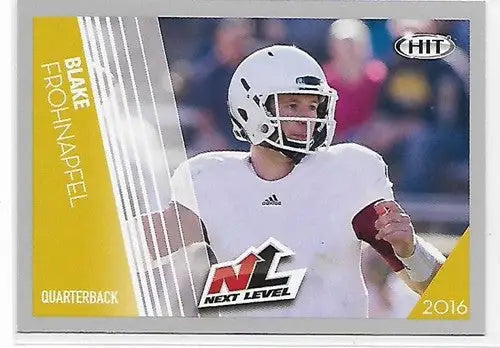Original gloss Sage Hit Gray football card of Blake Frohnapfel from 2016 Sage Hit Gray series