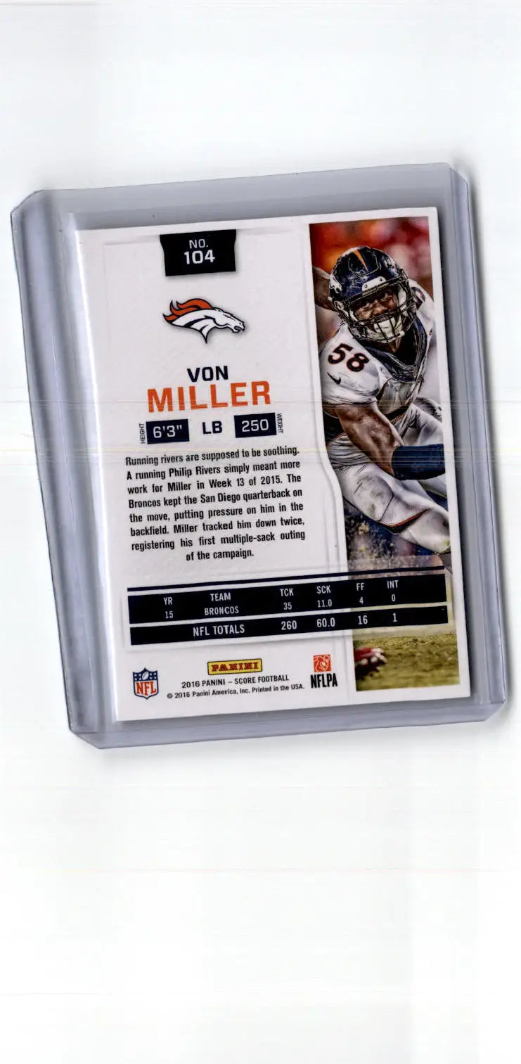 2016 Score #104 Von Miller - Football Card Single