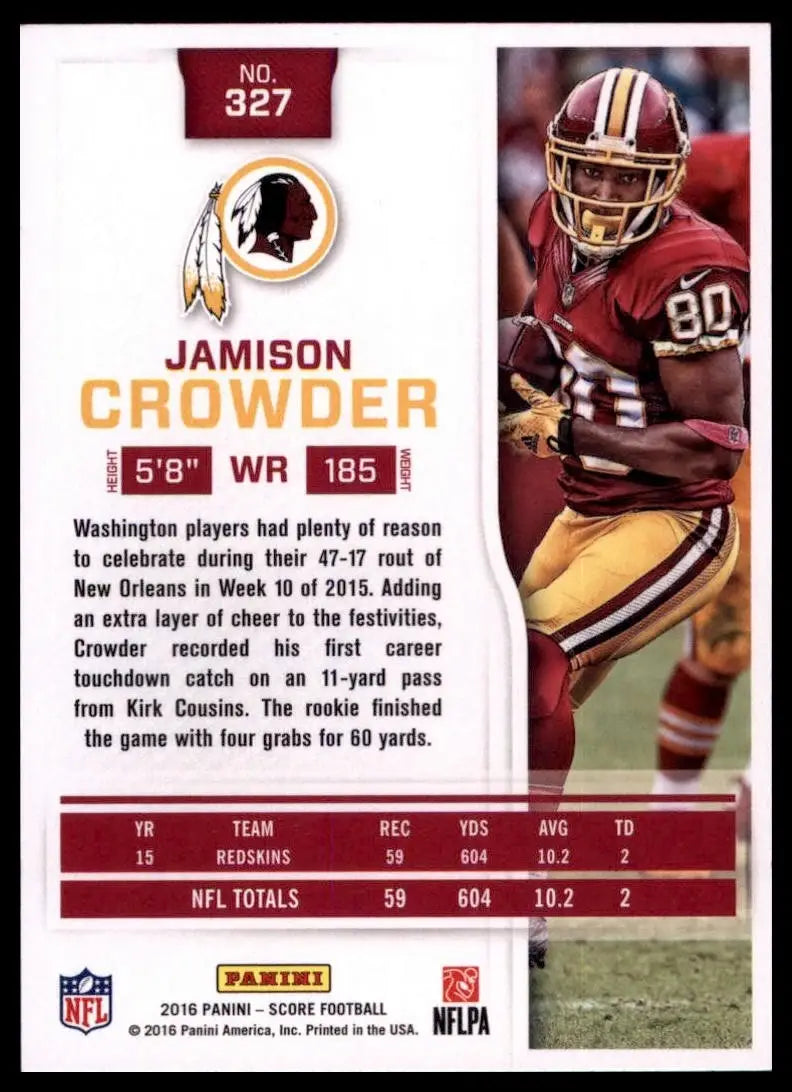 2016 Score - Jamison Crowder #327 - Football Card Single
