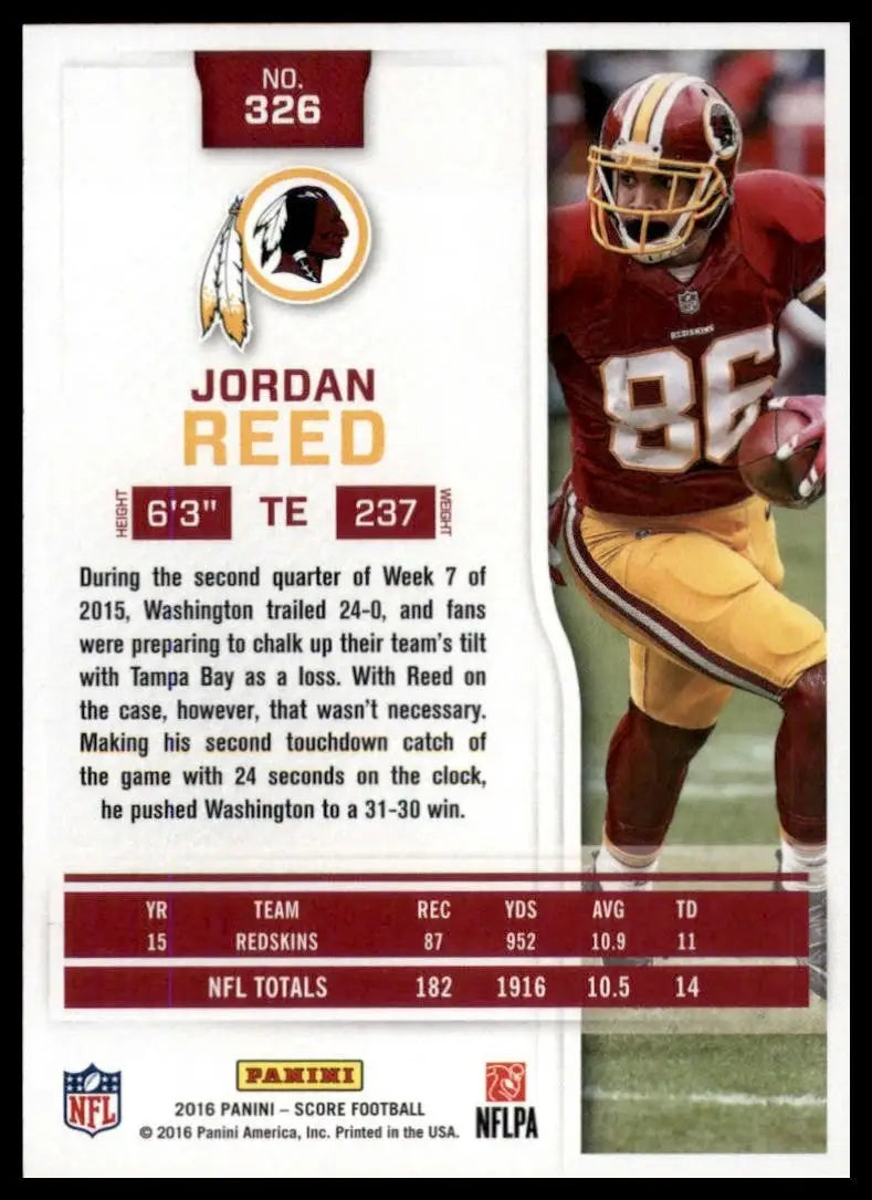 2016 Score - Jordan Reed #326