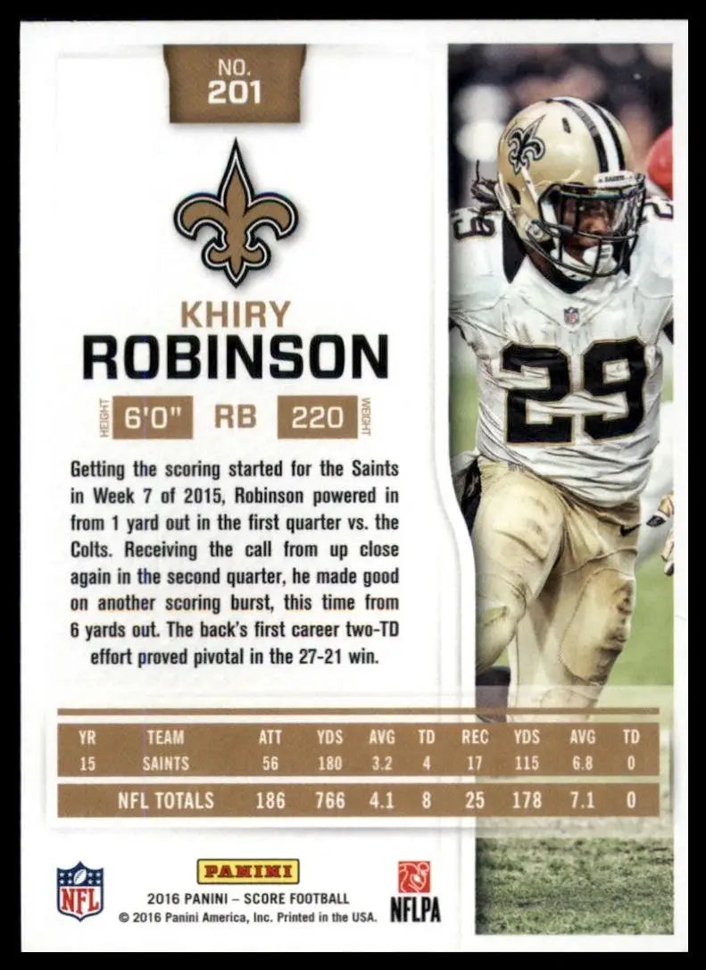 2016 Score - Khiry Robinson #201