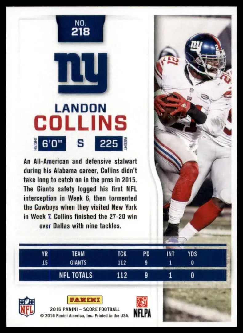 2016 Score - Landon Collins #218