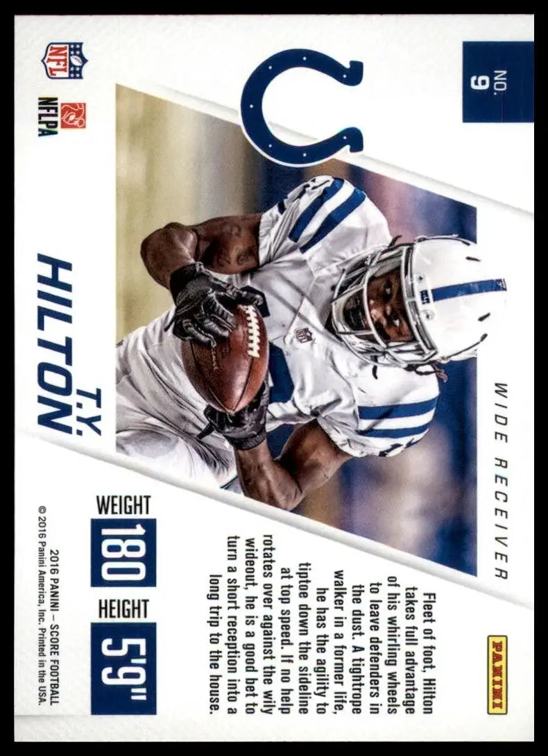 2016 Score Toe the Line Red TY Hilton #9 Indianapolis Colts Football Card NFL - Football Card Single