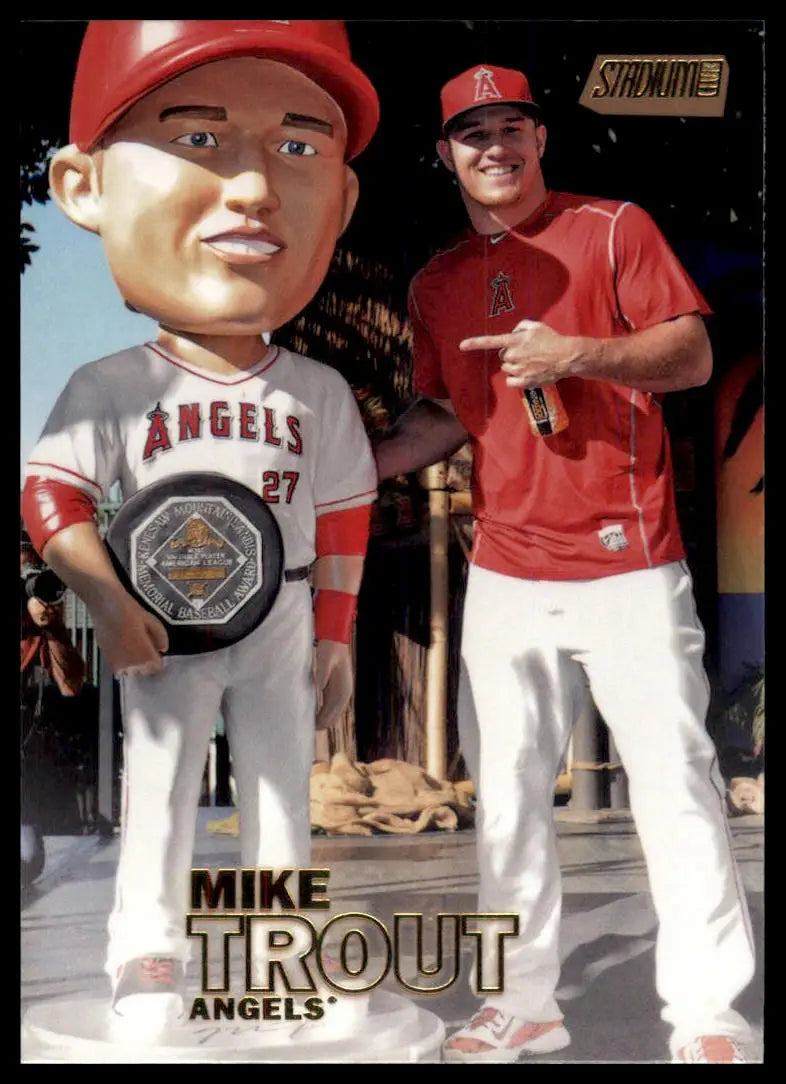 2016 Stadium Club - Gold Foil Mike Trout 280 Los Angeles Angels Baseball NM - Baseball Card Single