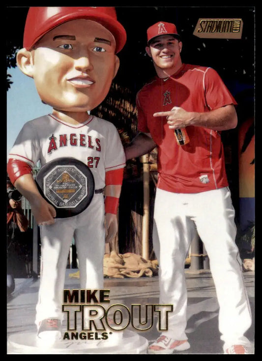 2016 Stadium Club - Gold Foil Mike Trout 280 Los Angeles Angels Baseball NM - Baseball Card Single