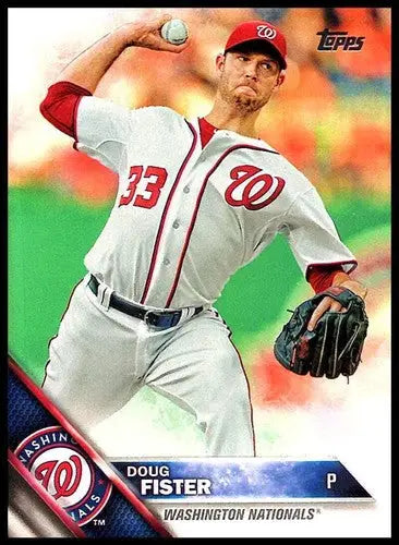 Original gloss Doug Fister NM-MT baseball card from 2016 Topps #102 Nationals