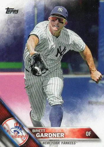 Original gloss baseball card featuring Brett Gardner from 2016 Topps #116 NM-MT