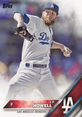 Original gloss J.P. Howell NM-MT Dodgers baseball card from 2016 Topps #123