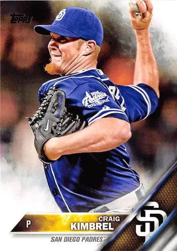 Craig Kimbrel baseball card with original gloss from 2016 Topps NM-MT Padres