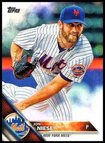 Jon Niese baseball card with original gloss from 2016 Topps NM-MT Mets