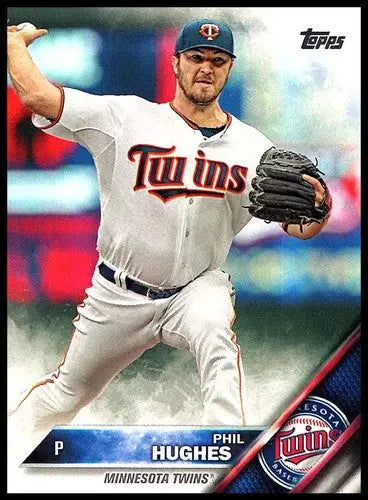 Original gloss Phil Hughes baseball card 2016 Topps NM-MT Twins ID 2898