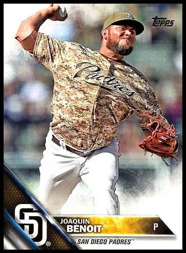 2016 Topps Joaquin Benoit baseball card with original gloss NM-MT Padres ID 2899