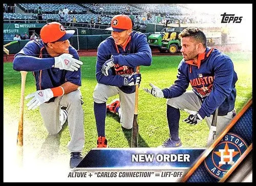 Original gloss baseball card featuring Carlos Gomez NM-MT and two Houston Astros players
