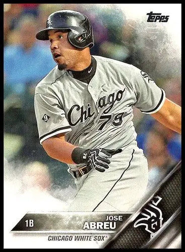 Jose Abreu baseball card from 2016 Topps #173 with original gloss White Sox memorabilia