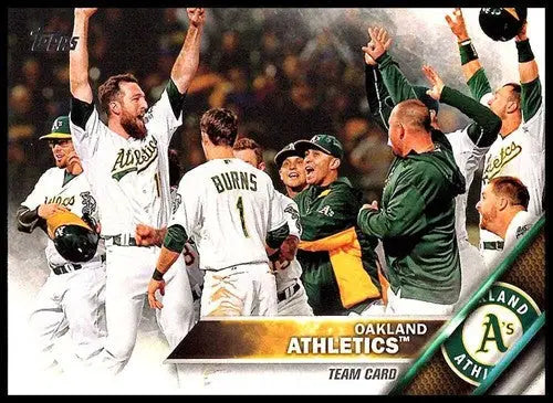 Original gloss Oakland Athletics baseball card from 2016 Topps #198 Oakland Athletics NM-MT