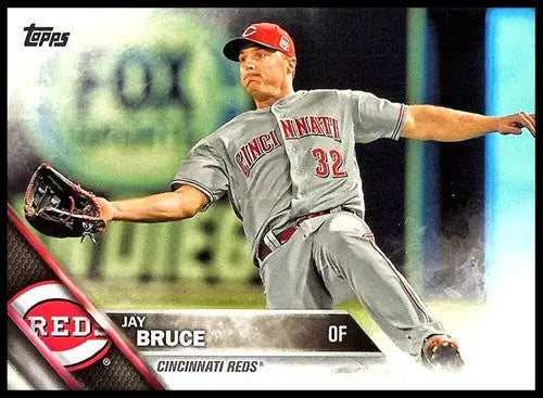 Baseball card featuring Jay Bruce with original gloss, 2016 Topps Jay Bruce NM-MT Reds