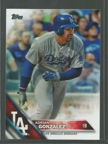 2016 Topps #215 Adrian Gonzalez Dodgers sports card with original gloss and NM-MT condition