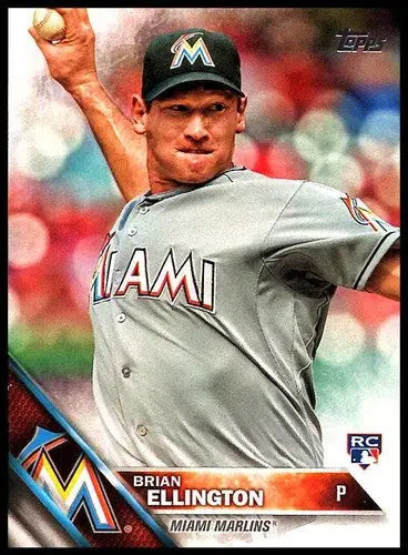 2016 Topps Brian Ellington baseball card with original gloss NM-MT rookie Marlins