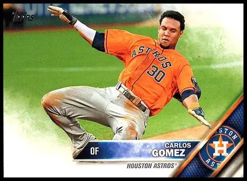 Carlos Gomez baseball card with original gloss from 2016 Topps Astros collection