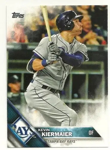 Original gloss baseball card of Kevin Kiermaier from 2016 Topps Rays series