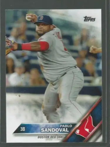 Original gloss baseball card of Simply Sandoval from 2016 Topps #285 Red Sox