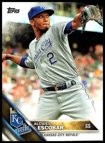 Alcides Escobar baseball card with original gloss, 2016 Topps NM-MT Royals ID 2963