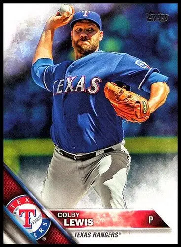 2016 Topps Colby Lewis baseball card with original gloss NM-MT Rangers ID 2973