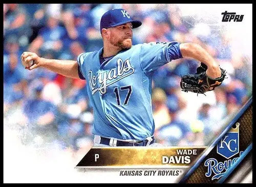 Wade Davis baseball card with original gloss from 2016 Topps #307, NM-MT Royals