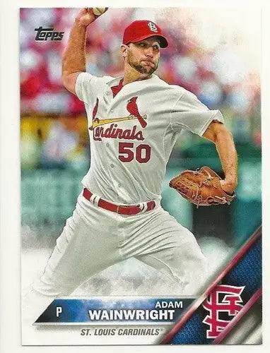 Original gloss Adam Wainwright baseball card 2016 Topps NM-MT Cardinals
