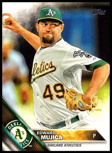 Edward Mujica baseball card with original gloss from 2016 Topps Athletics NM-MT