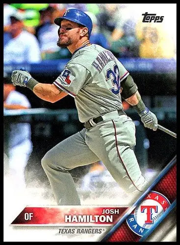 Original gloss Josh Hamilton baseball card from 2016 Topps #341 NM-MT Rangers