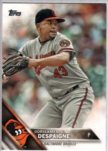 Original gloss baseball card of Odrisamer Despaigne NM-MT Orioles from 2016 Topps