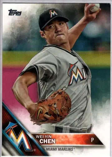 2016 Topps Wei-Yin Chen baseball card original gloss NM-MT Marlins ID 3038