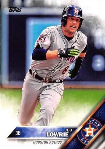 Original gloss Jed Lowrie NM-MT baseball card from 2016 Topps Astros series