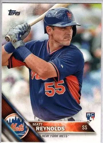 Original gloss 2016 Topps Matt Reynolds baseball card featuring Mets rookie player