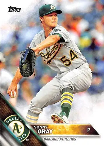 Original gloss Sonny Gray baseball card 2016 Topps NM-MT Athletics ID 17270