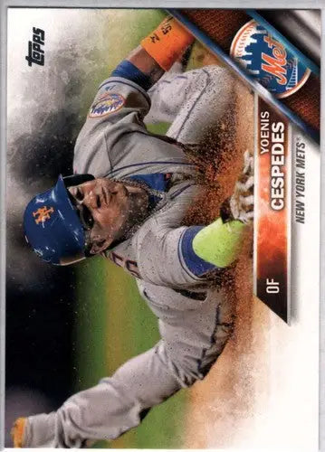 Yoenis Cespedes baseball card with original gloss, 2016 Topps #407 NM-MT Mets
