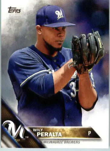 Original gloss Wily Peralta baseball card 2016 Topps #414 Wily Peralta NM-MT Brewers