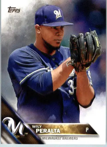 Baseball card featuring Wily Peralta 414a Wily Peralta Milwaukee Brewers 2016 Topps